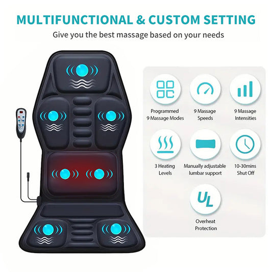 Massage Chair Pad,Back Massage With Heat,Massage Pad With 7Vibration Motors,Chair Massager For Office Chair, Massage Chair For Home Office Use