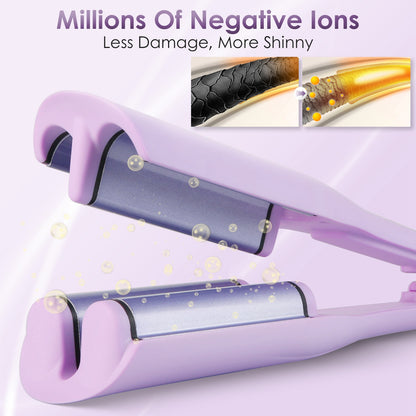 1 ferro arricciacapelli con ioni in ceramica da 1,41 pollici, arricciacapelli profondo, doppia tensione, antiscottatura, ferro arricciacapelli, piastra per capelli con 5 temperature, spegnimento automatico, riscaldamento rapido in 30 secondi